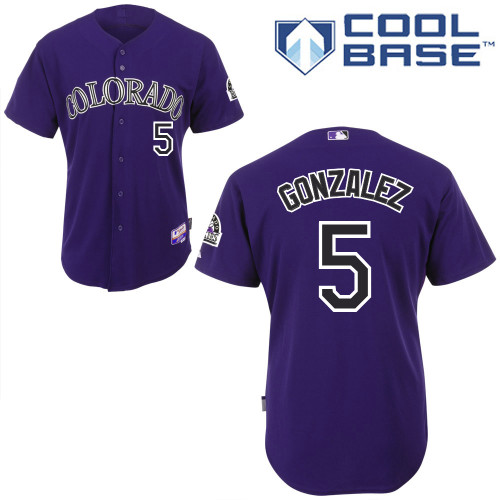 Rockies #5 Carlos Gonzalez Purple Cool Base Stitched Youth MLB Jersey